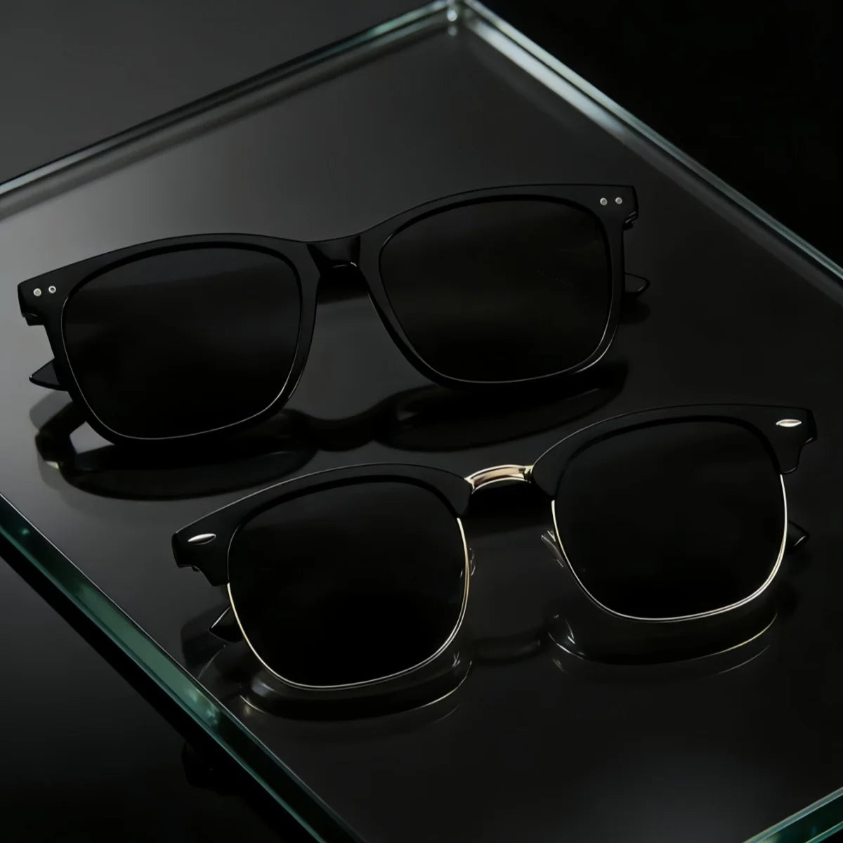 2pcs Fashion Sunglasses Glasses European and American Retro Unisex Classic Y2K Trendy Versatile Sunscreen Lightweight Frame Sung