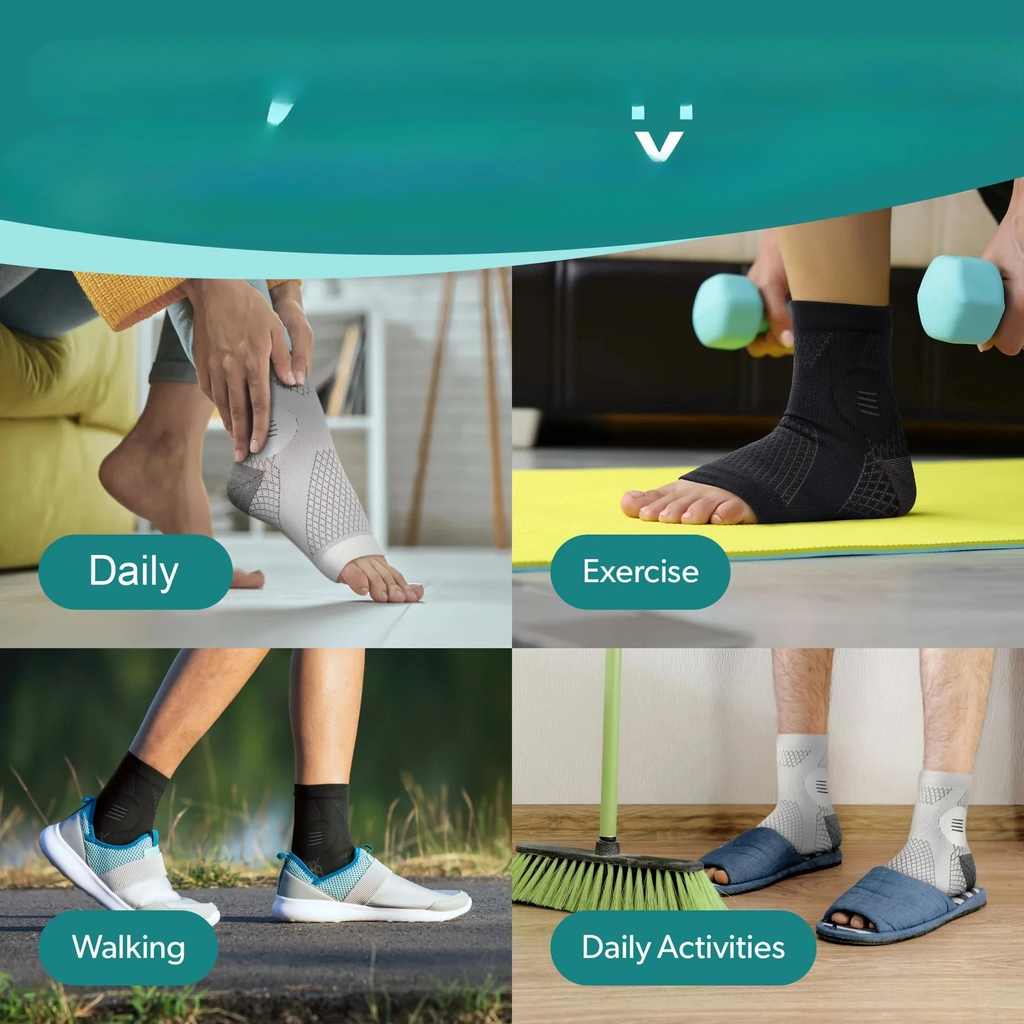 1Pair Compression Socks,Compression Foot Sleeves with Arch And Support,Open-Toe Design Neuropathy Socks