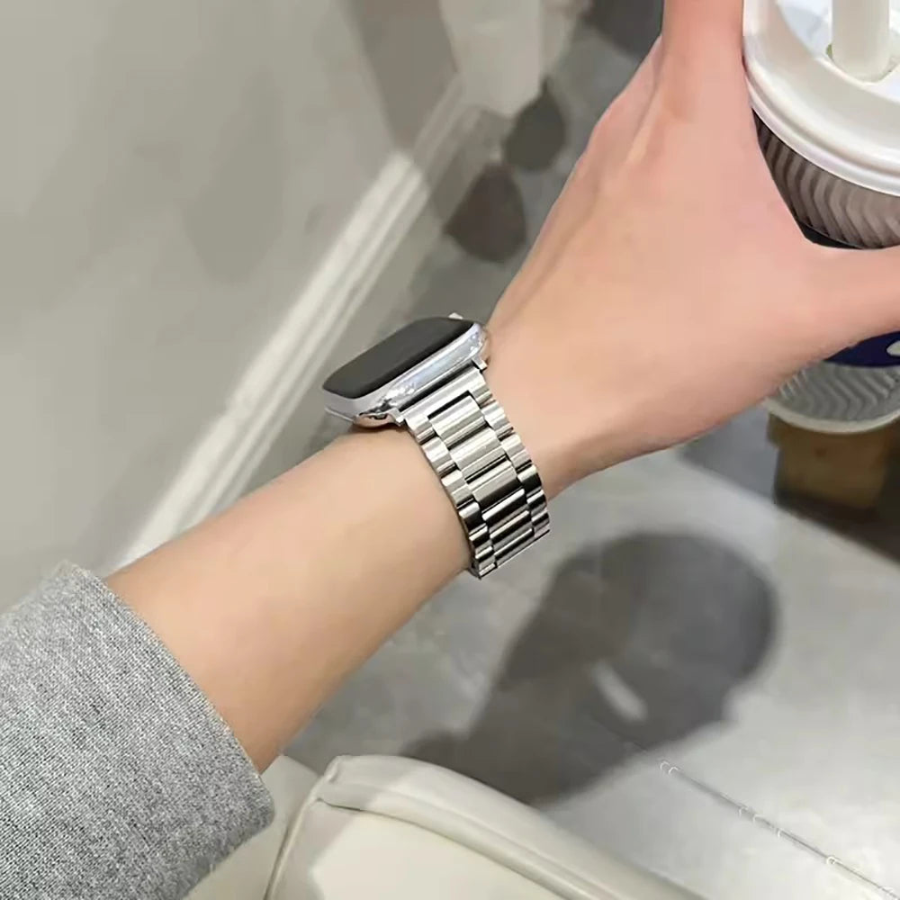 Stainless Steel Strap For Apple Watch Band 45mm Ultra 49mm 41mm 40mm 44mm Watch Strap Metal Bracelet For Iwatch Series 9 8 7 6 5