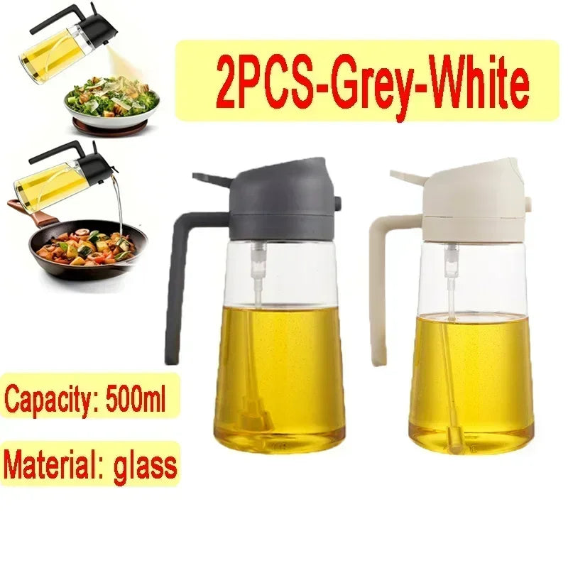 Dual Purpose Glass Oil Bottle Kitchen Spray Oil Sprayer Bottle Kitchen Oils Spray Can Leakproof Oil Spray Bottle Household