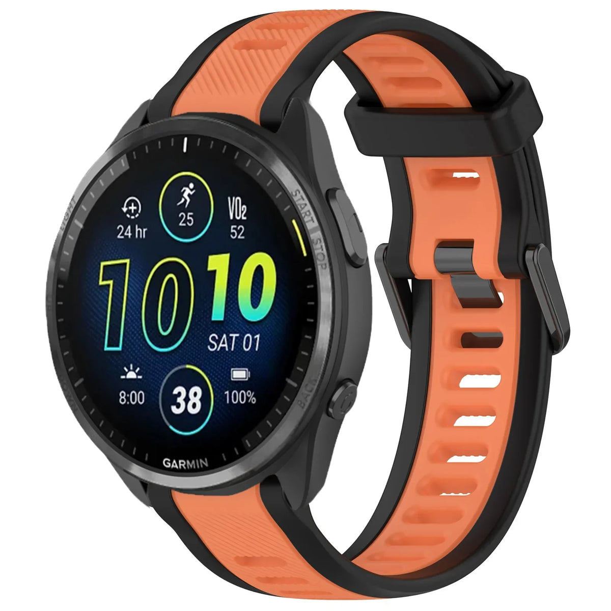 18mm 22mm 20mm Official Silicone Strap for Garmin Forerunner 970 570 55 965 265 165 Venu 3 2 Vivoactive 6 5 Band Bracelet Correa