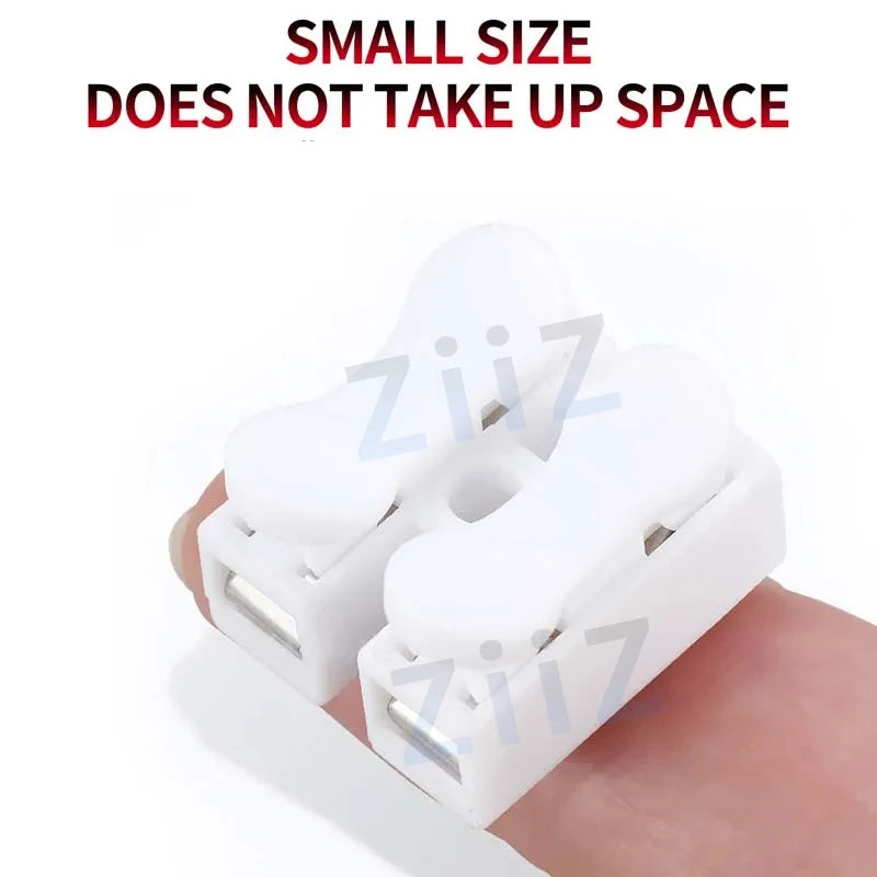 20/50Pcs No Solding Quick 1P 2P Cable Wire Connector No Screw Terminal Block Spring Clamp ZiiZ