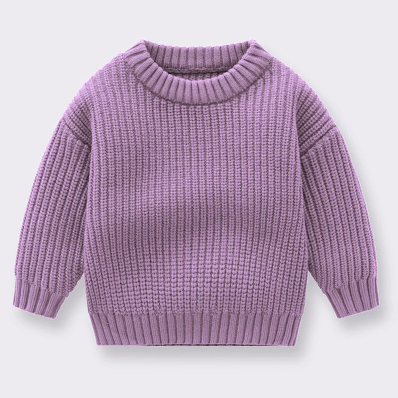 Baby Sweaters Autumn Winter Kids Boys Girls Long Sleeve Pure Color Knit Sweater Baby Kids Boys Girls Pullover Sweaters Clothes