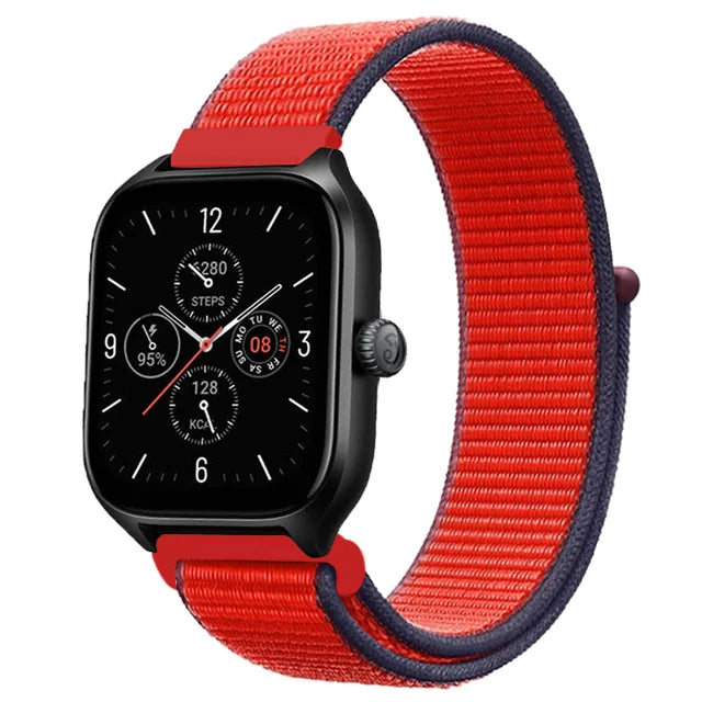 20mm 22mm Nylon Loop Strap for Amazfit GTR 47mm/GTR4 3 Pro/GTS 4 mini/3 Bracelet for Amazfit Balance 3 2/bip 5 6 Max/Stratos 2 3