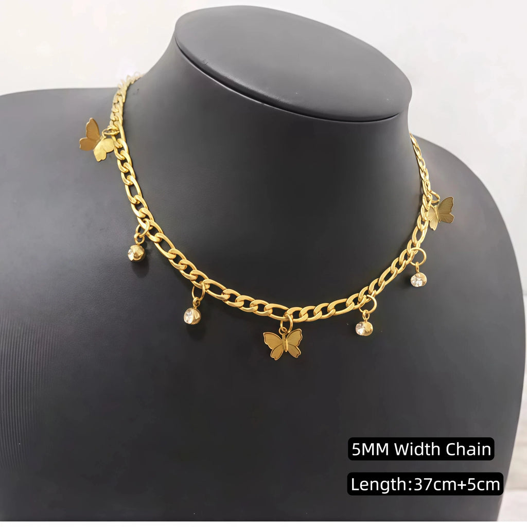 Punk Clavicle Flat Blade Snake Link Choker Necklace Gold Silver Color Stainless Steel Neck Chains For Women Jewelry Chocker 2023