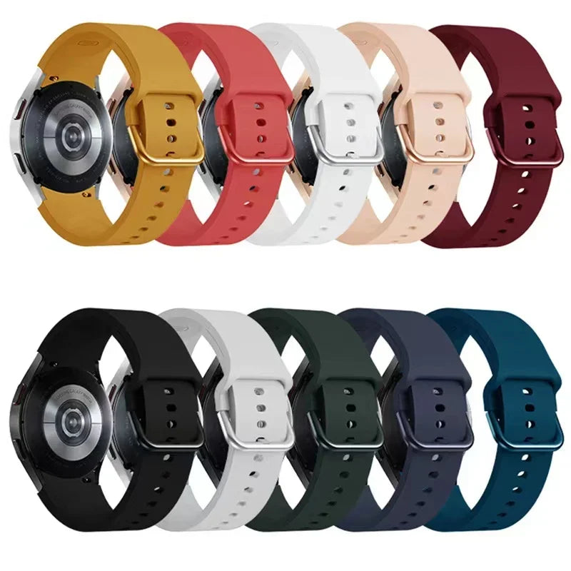 No Gap Silicone Strap For Samsung Galaxy Watch 6/4 Classic 47mm/43mm 5 Pro 45mm Bracelet Band For Galaxy Watch 7/6/5/4 40mm 42mm