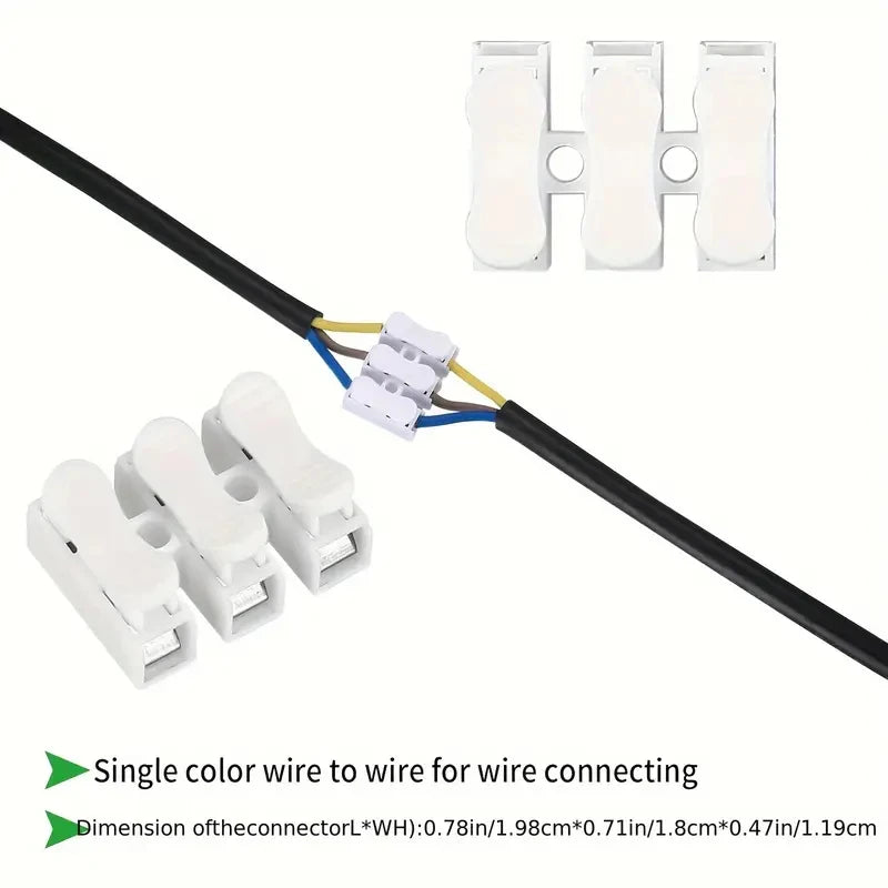 New 50-5PCS Quick Splice Lock Wire Connectors No Solding Push Type 1/2/3Pins Electrical Cable Terminals Safe Splicing Into Wires