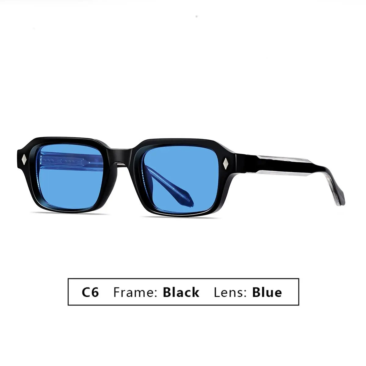 2025 New Small Square Frame Men's Sunglasses High Quality Propionic Acid Pin Technology Fashion Women Shades Punk Eyewear