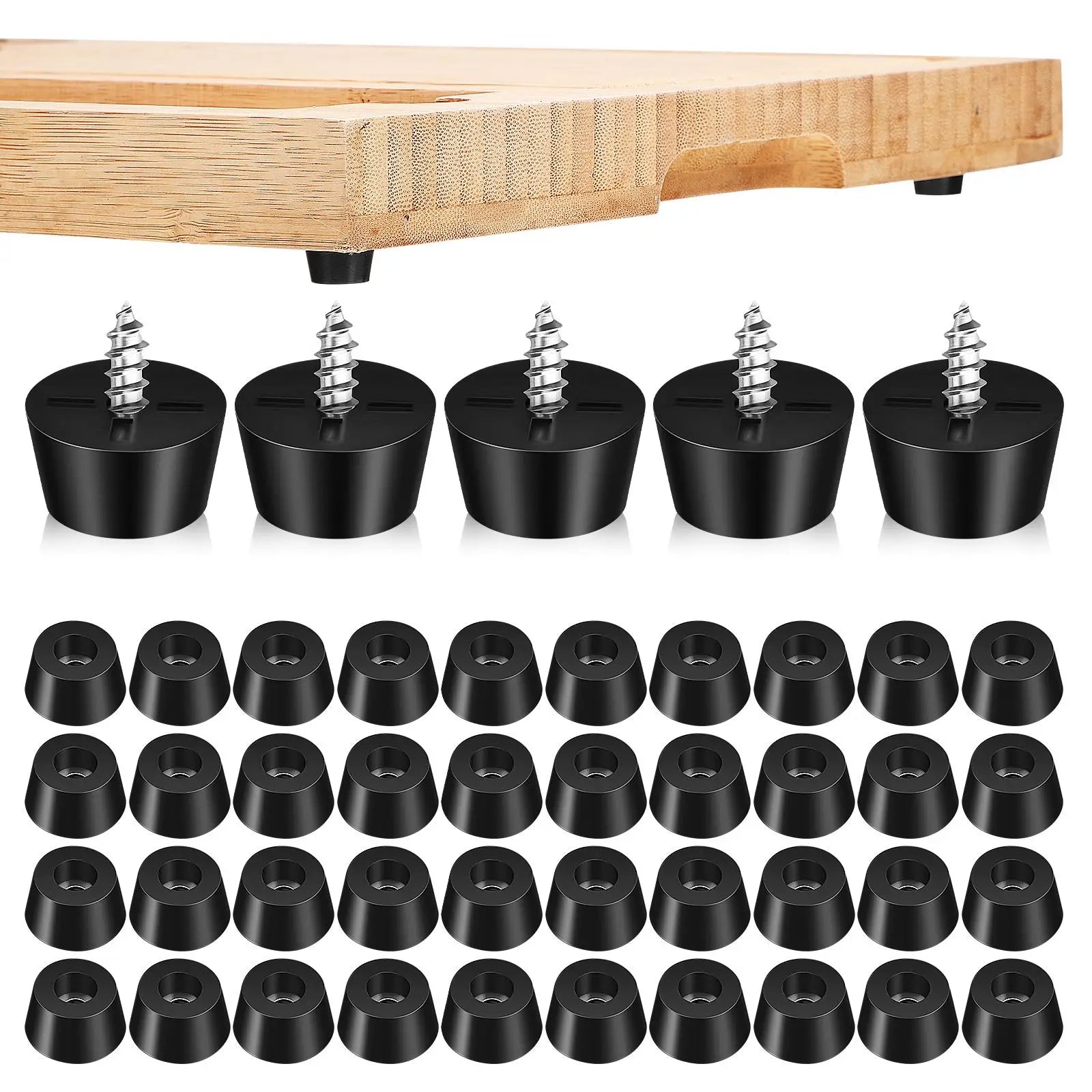 120 Sets Furniture Leg Pads for Hardwood Floors Rubber Feet Antislip Delicatessen Black