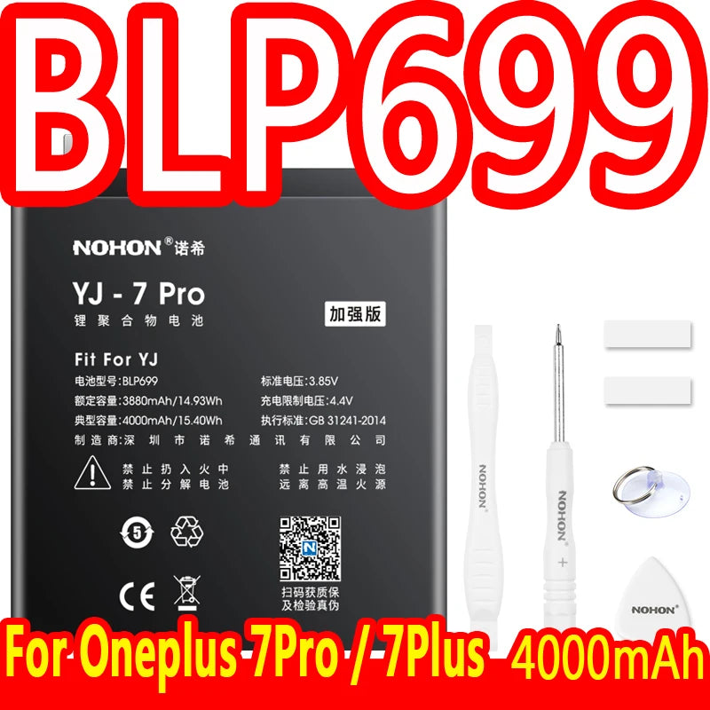 NOHON Battery For Oneplus 10 Pro 9 8 7 6 5 8T 7T 6T 5T 9RT 9R 10R Battery For One Plus BLP899 BLP827 BLP699 BLP685 BLP801 BLP861