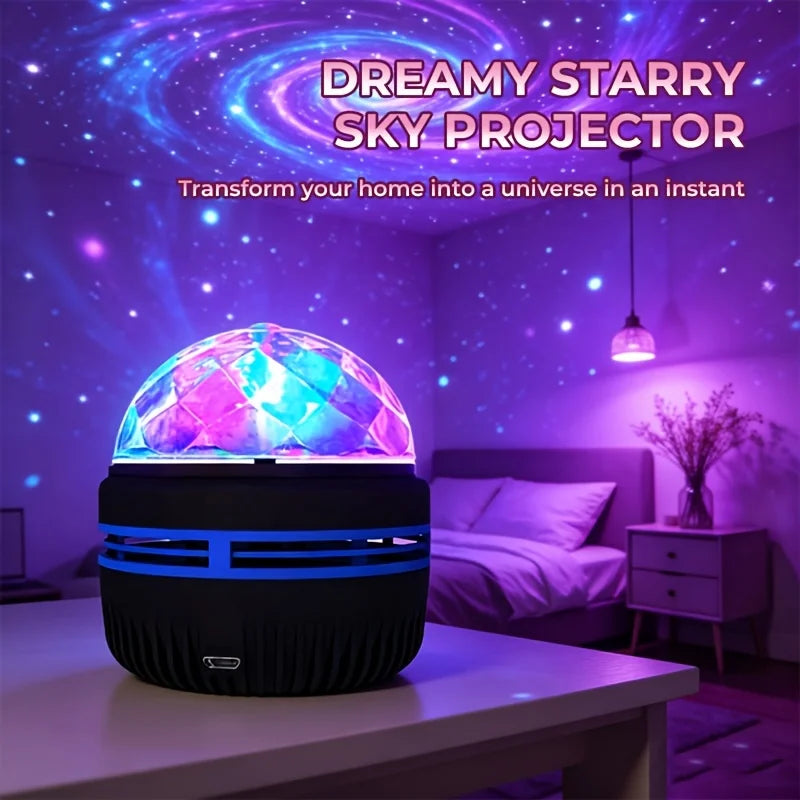 LED Starry Sky Projector Light Bedroom NightLights USB Decoration Atmosphere Projector Lamp 360° Rotating for Weddings Christmas