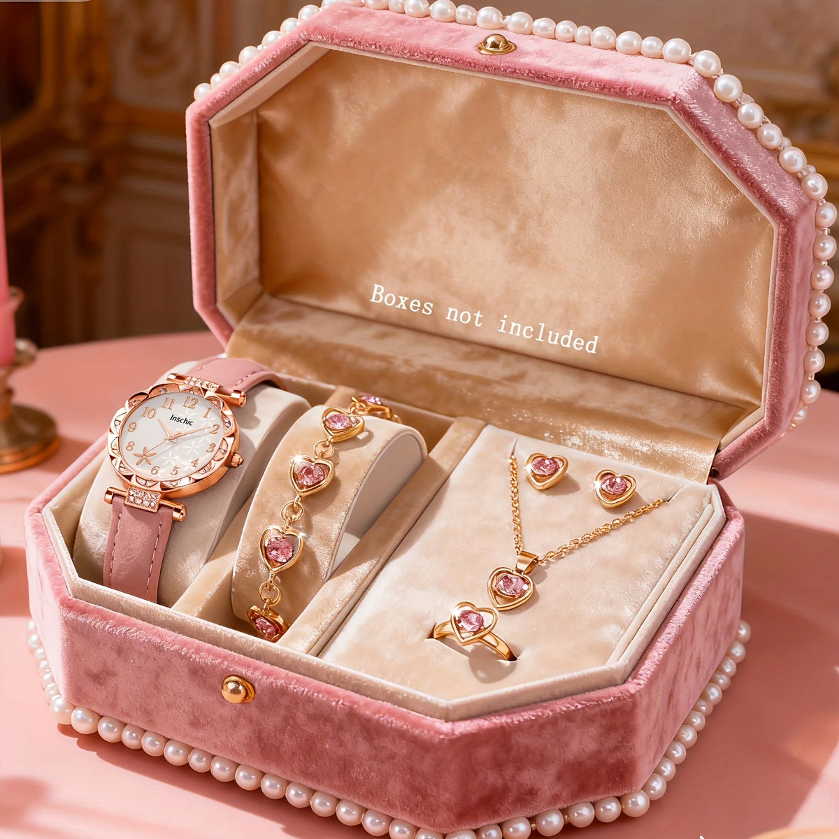 6Pcs Exquisite Fashion Women's Watch Set, Perfect Gift for Birthday Parties, Christmas, Mother's Day, Halloween.