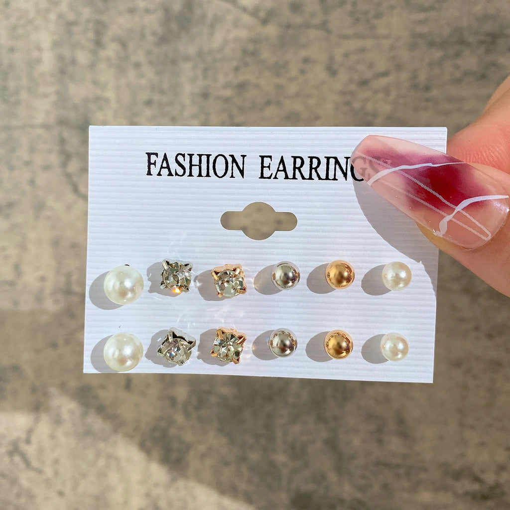 104 Pcs/Set Fashion Metal Pearl Zircon Earrings  Butterfly Necklaces Bracelets Rings Combinations Jewelry Sets For Women's Gifts