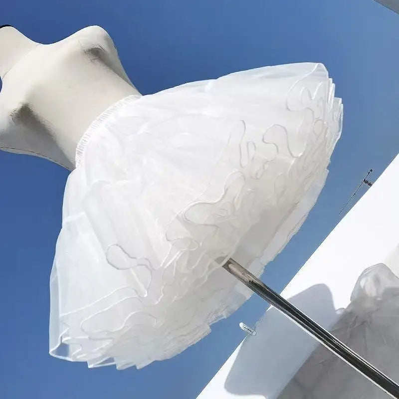 Five Layers Soft Yarn Cloud Support Canopy Girl Korea Japan Cute Petticoat Blacke White Fluffy Lolita Skirt Cosplay Boneless