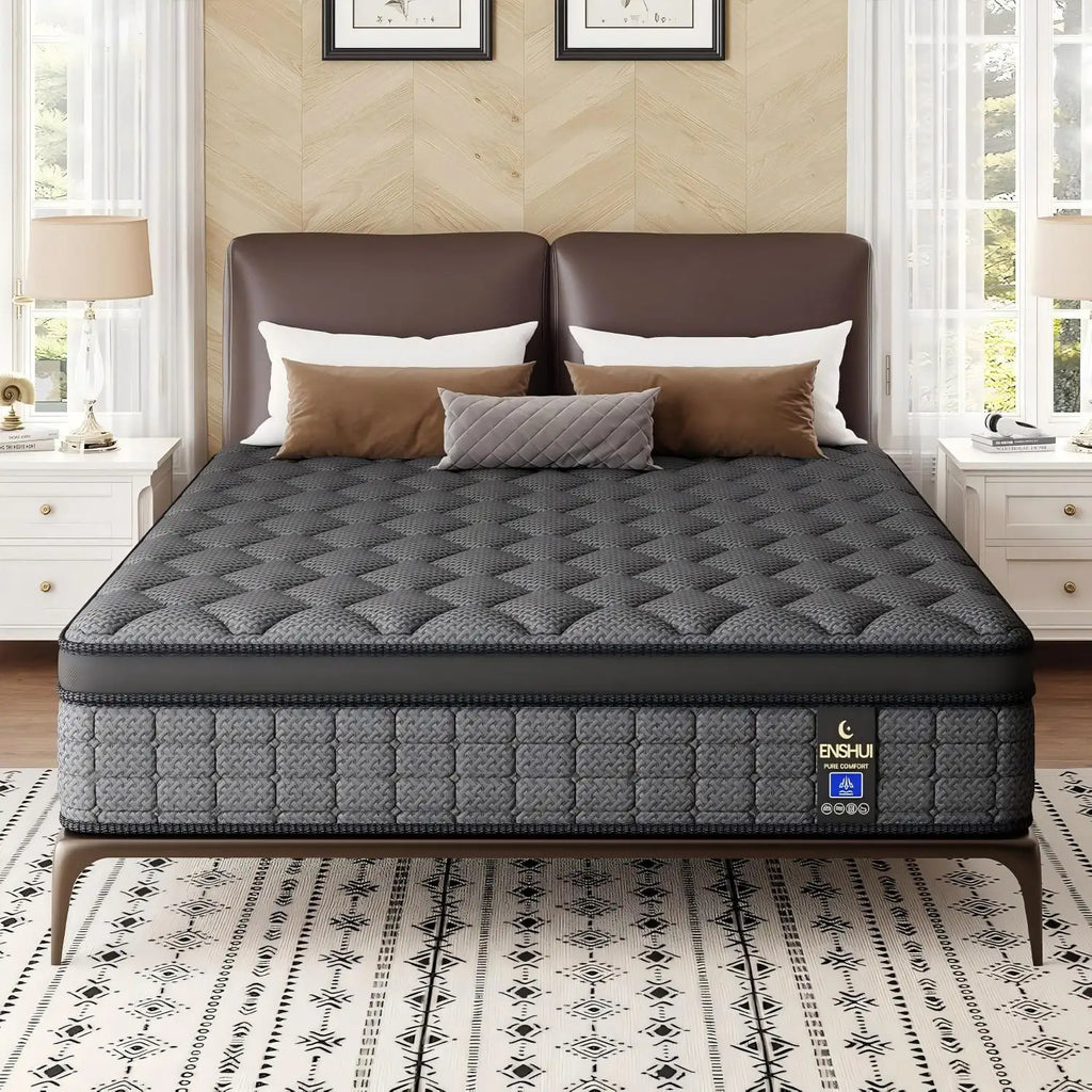 12-14 Inch Cooling Gel Memory Foam Hybrid Mattress Twin Full Queen King Size Independent Pocket Spring Mattress Pressure Relief Cool Sleep Medium Firm Bed Mattress for Bedroom Guest Room