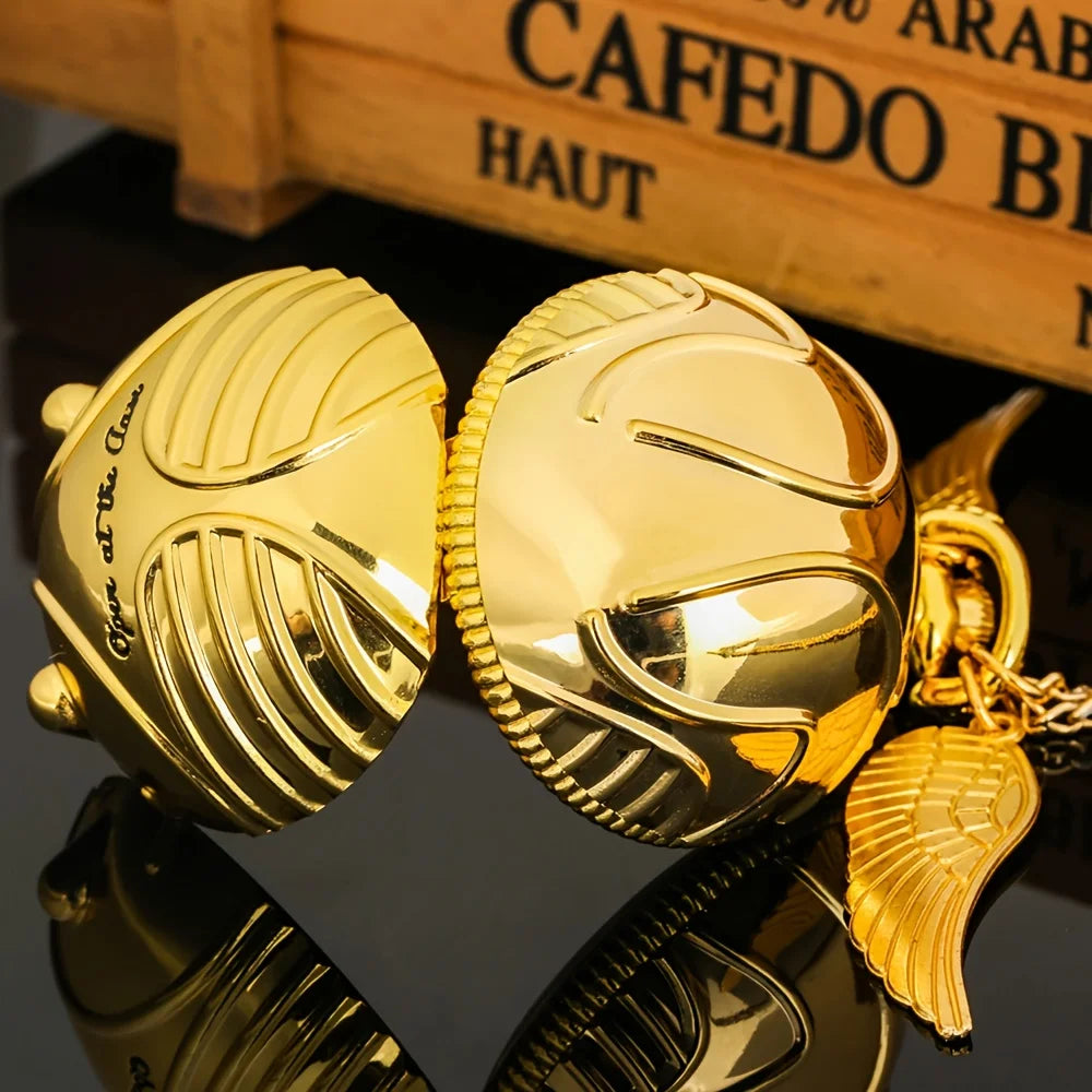 large small Golden Snitch spherical quartz pocket watch fashion sweater angel wing necklace pendant men and women pocket watch