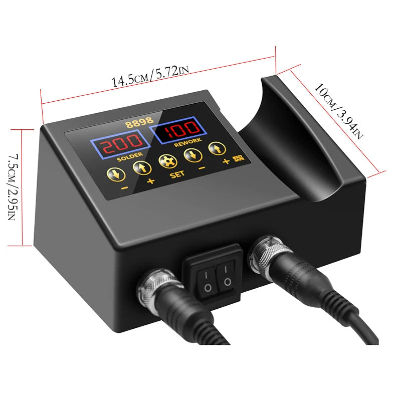 2 In 1 Soldering Station 8898 Digital Display Welding Rework Station Electric Soldering Iron And Hot Air Repair Tools 8858 8586D