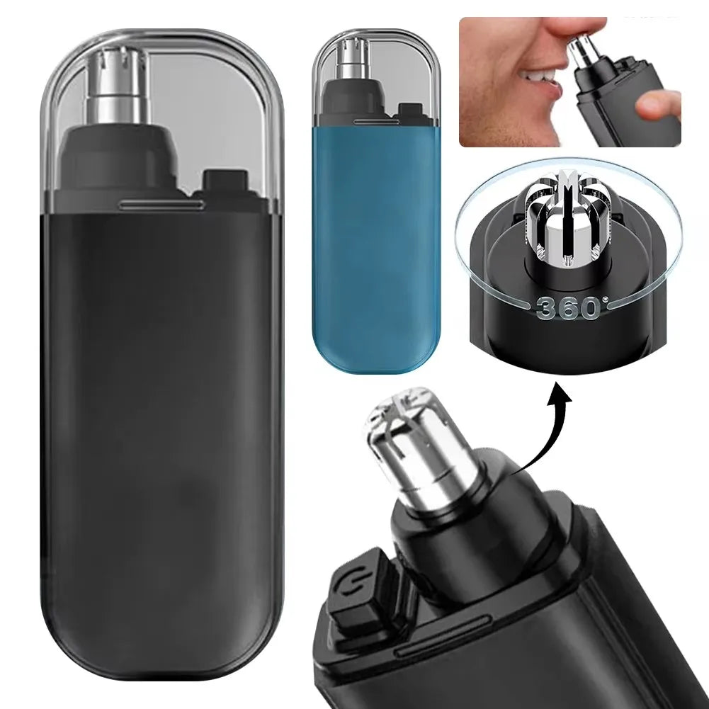 2026 Ear and Nose Hair Trimmer for Men 360 Rotating Dual-Blade Electric Shaver Professional Ear Nose Removal Battery (Without Ba