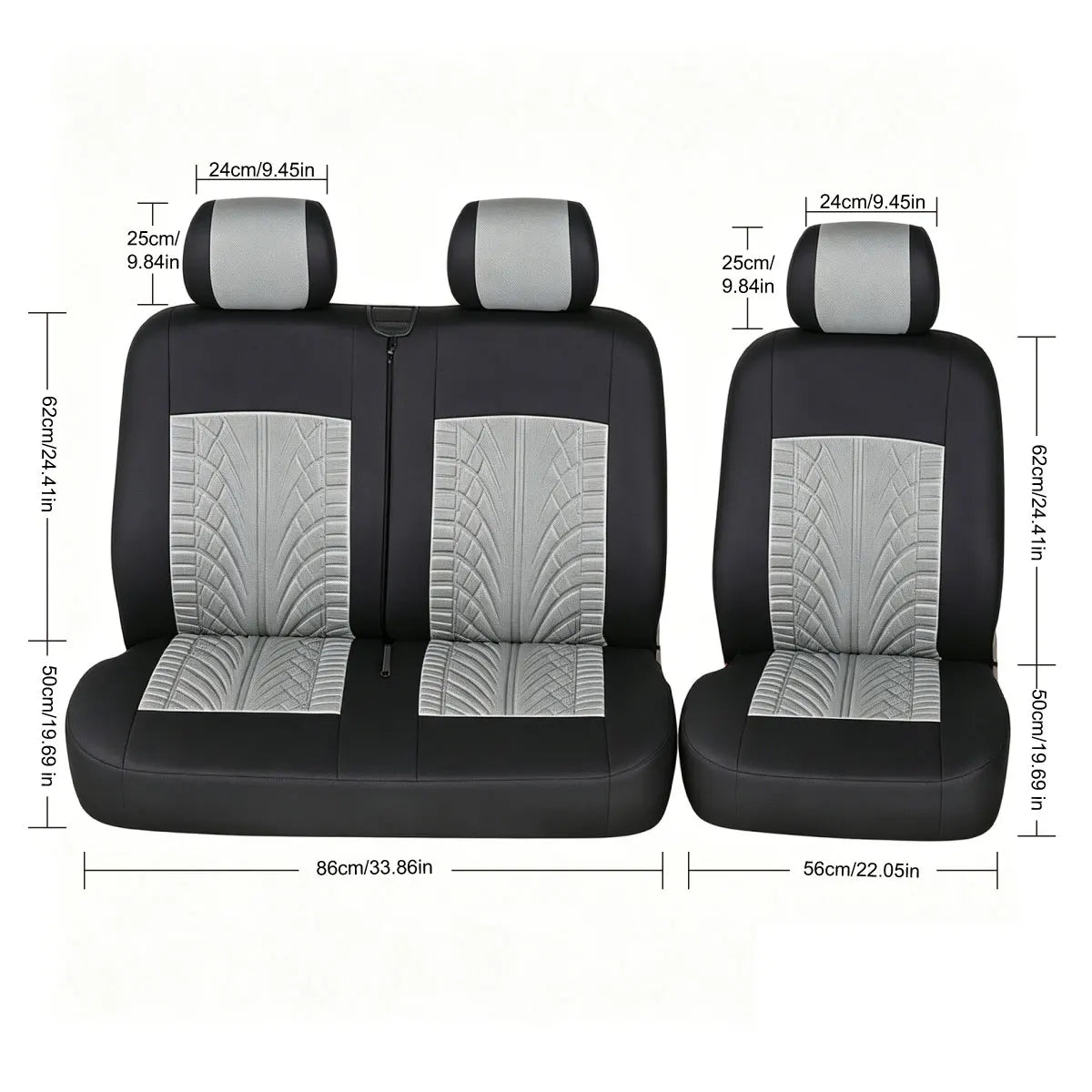 Universal Polyester Fabric Car Seat Covers for Transporter Van Truck - Protector Universal Fit Car Seat Covers