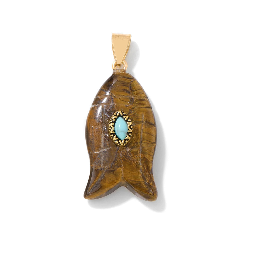 Fatima Hamsa Hand Evil Eye Pendant Lapis Lazuli Amethysts Rose Quart Natural Stone Charm For Making Necklace Bracelet Accessorie