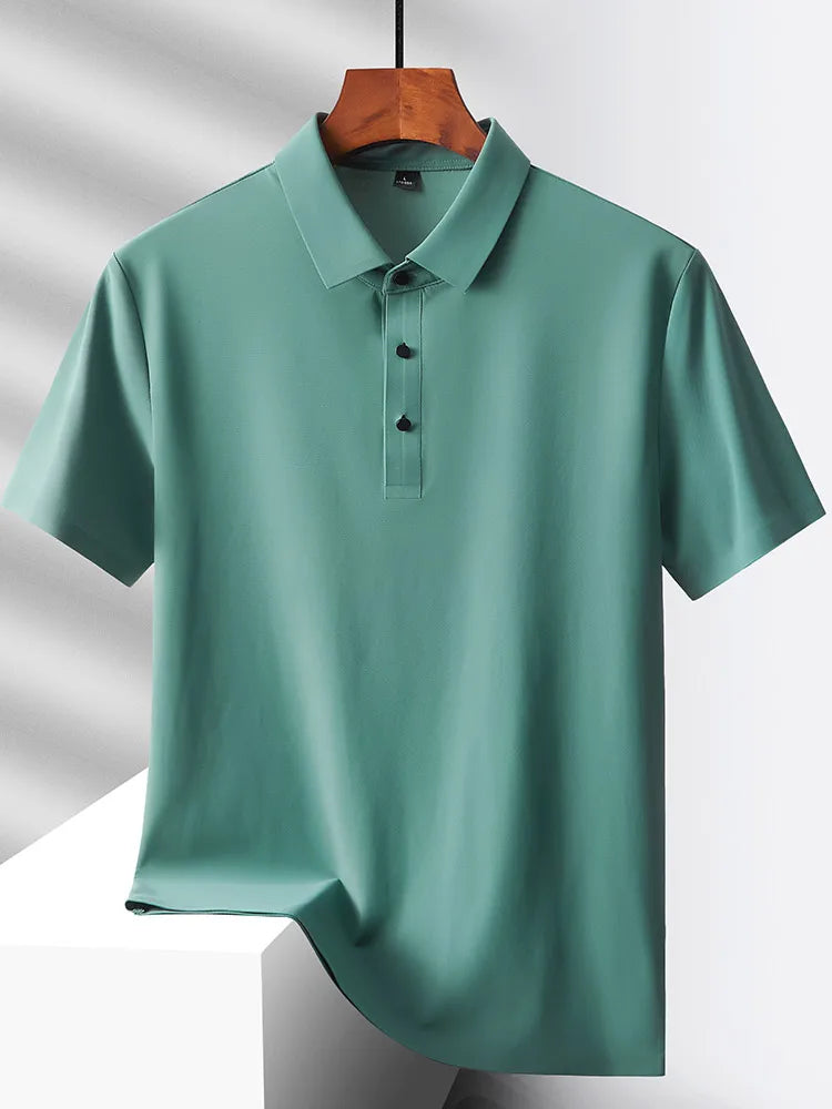 Selected popular nylon fabric, dad's summer clothing, middle-aged men's short sleeved T-shirt, summer ice silk quick drying, mid