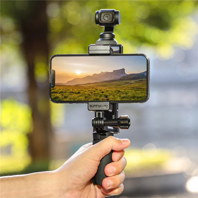 Sunnylife Front Phone Holder Clip Handheld Shooting Expansion Adapter For DJI Osmo Pocket 3 Pocket 4 Bracket Camera Accessories