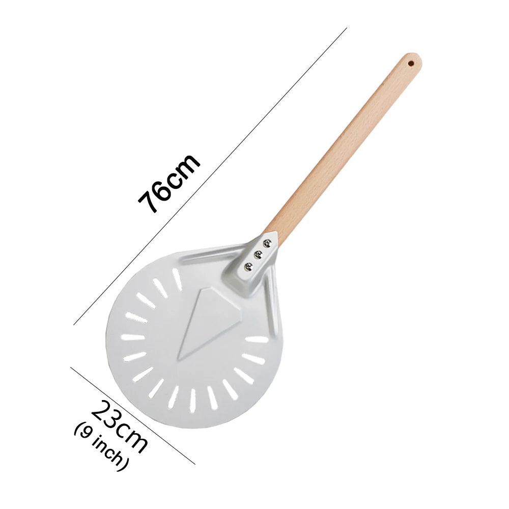 PizzAtHome Long Handle 7/ 8/ 9 Inch Perforated Pizza Turning Peel Pizza Shovel Aluminum Pizza Peel Paddle Small Pizza Tool