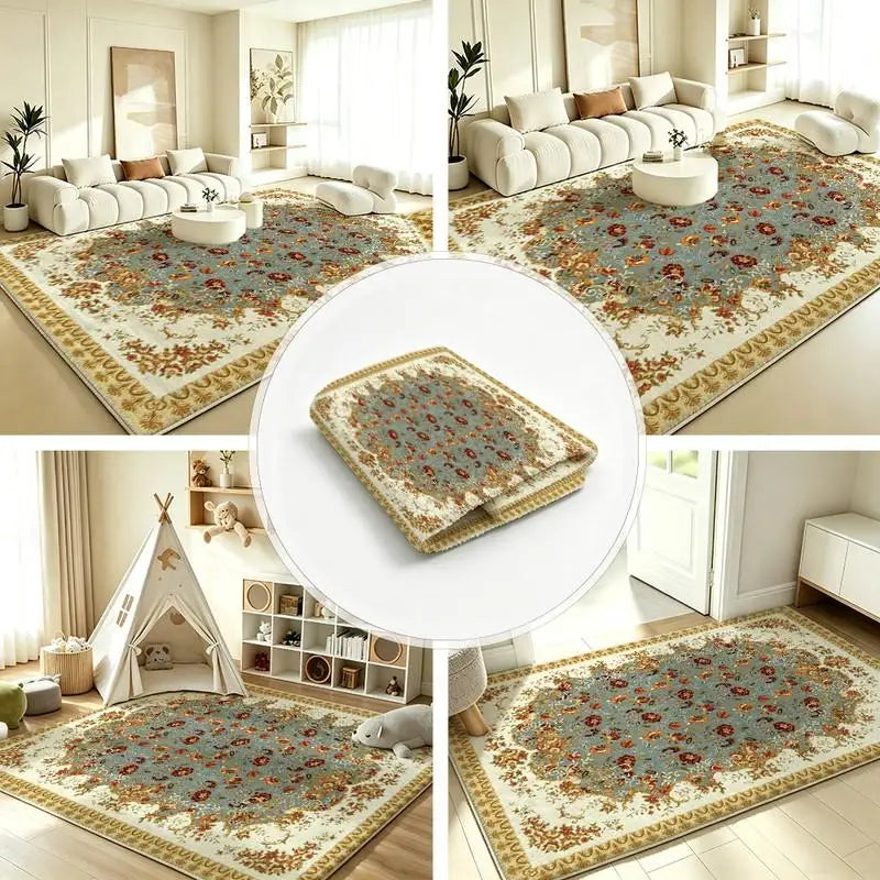 1 Piece Traditional Floral Rug, Soft Comfortable, All Seasons, Easy To Maintain, Home Decor, Living Room Decor, Bedroom Decor, Dining Room Decor, Autumn, Winter