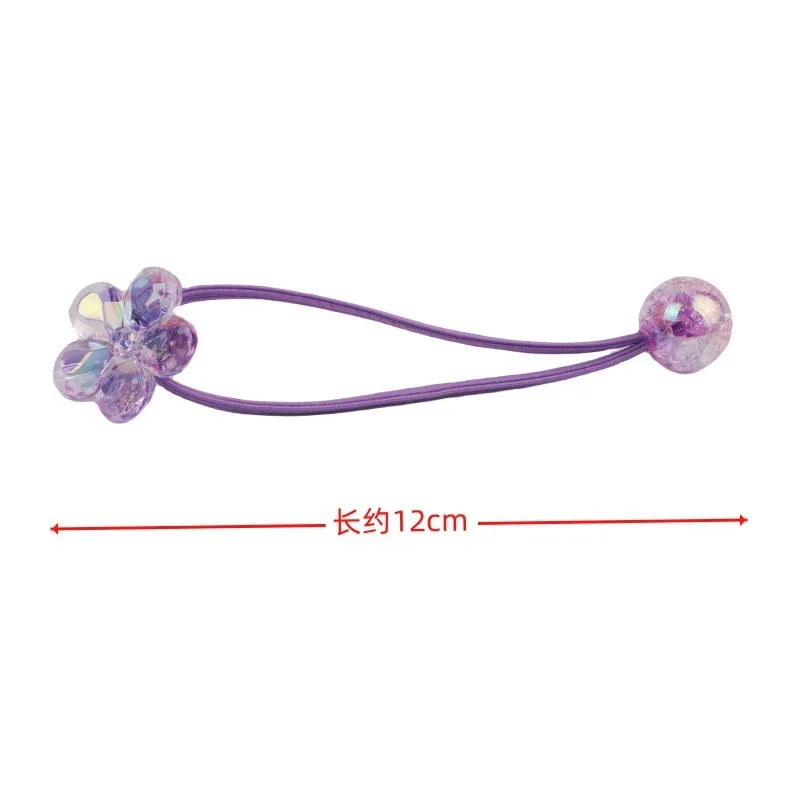 2PCS New Lovely Colored Camellia Girls Kids Elastic Hair Bands Princess Hair Accessories Children Hair Ties Baby Headwear