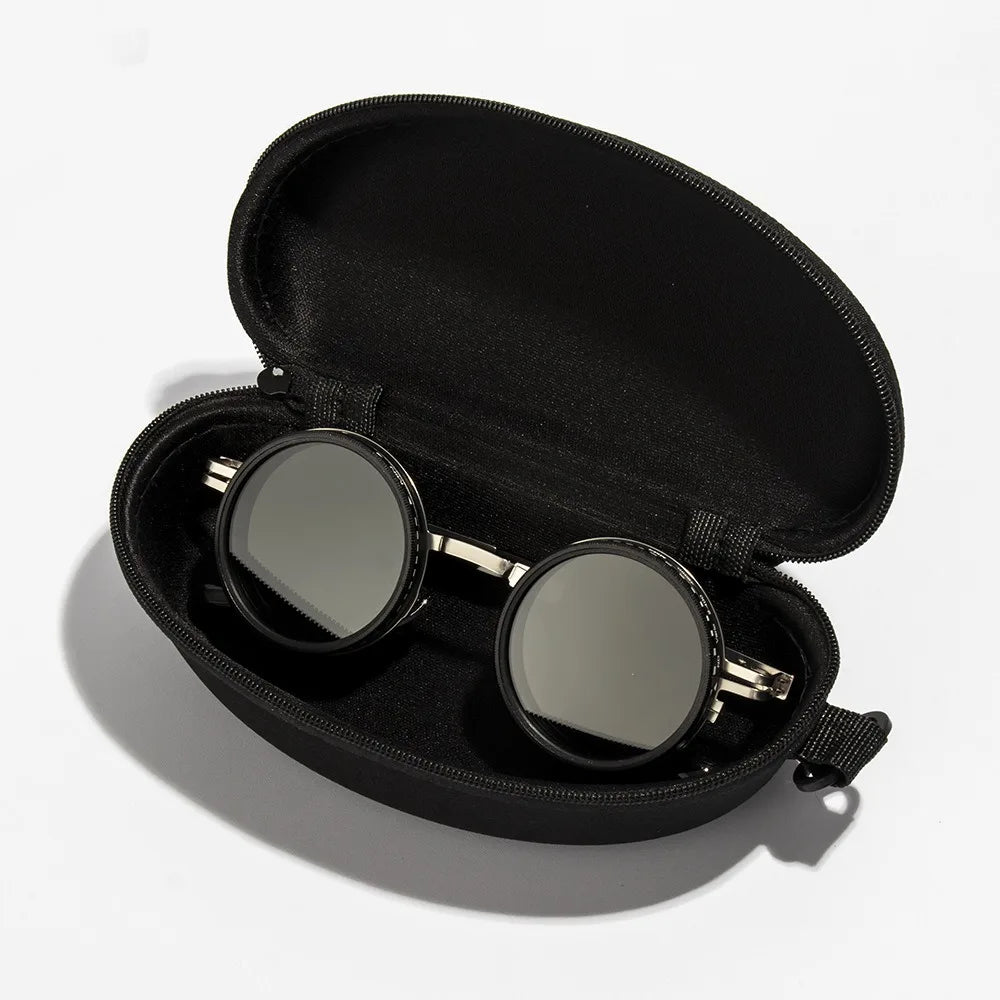 ND2-400 Adjustable Dimming Glasses ND Filter UV400 Polarized Sunglasses With Glasse Case 9 Level Fishing Sunglasses Outdoor