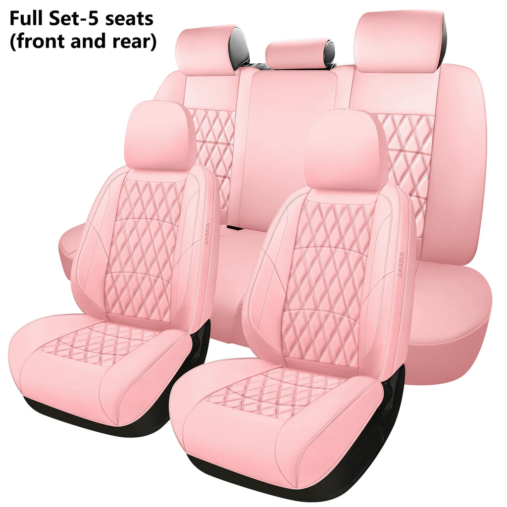 C03-pink Five-Seat Car Seat Covers Universal Full Surround Car Seat Covers Fits 95% of Vehicle Models Car Accessories Driver's seat cover or passenger seat cover all season universal pad