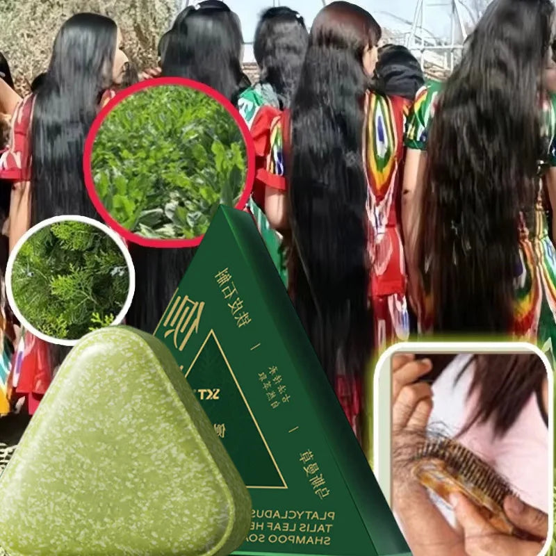 Seven Green Platycladi Usman Grass Handmade Shampoo Soap Refreshing Flushing Healthy Anti-removal Hair Nourishing Clean Product
