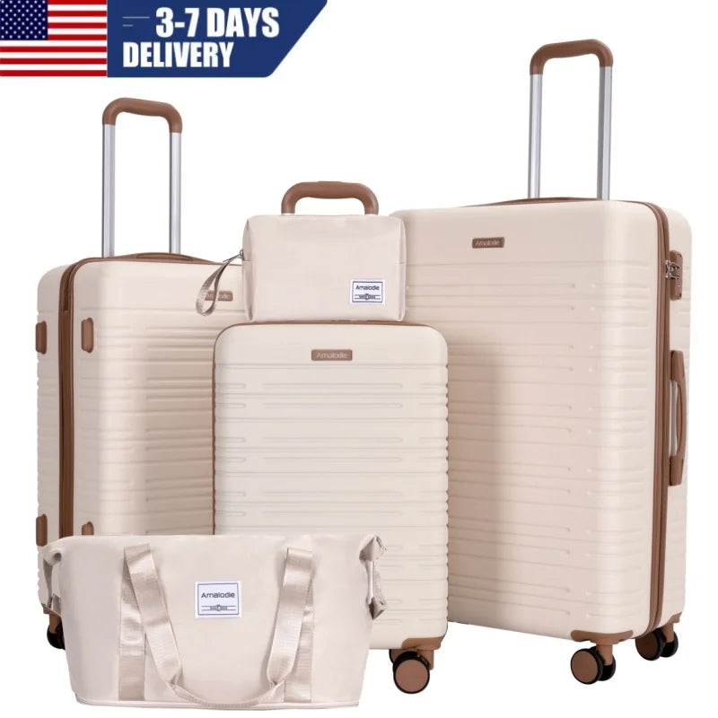 Luggage Sets 5-Piece Suitcases with Double Spinner Wheel,Suitcase Set ABS Hard Case Luggage with TSA Lock