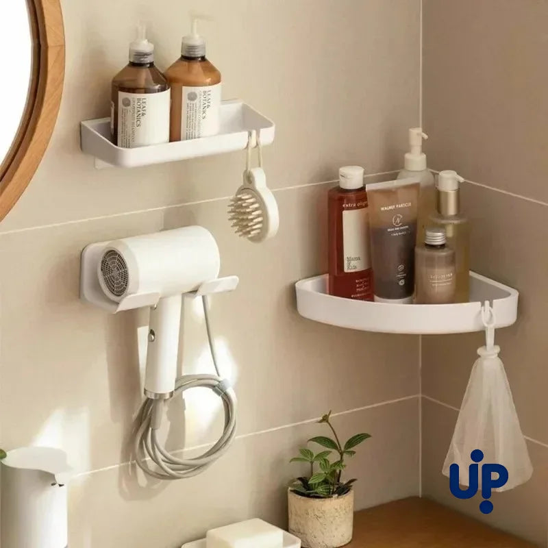 Hair Dryer Stand Holder Wall Mounted, Punch Free Blow Dryer Holder Rack, Organizer For Hair Dryer, White ,Black