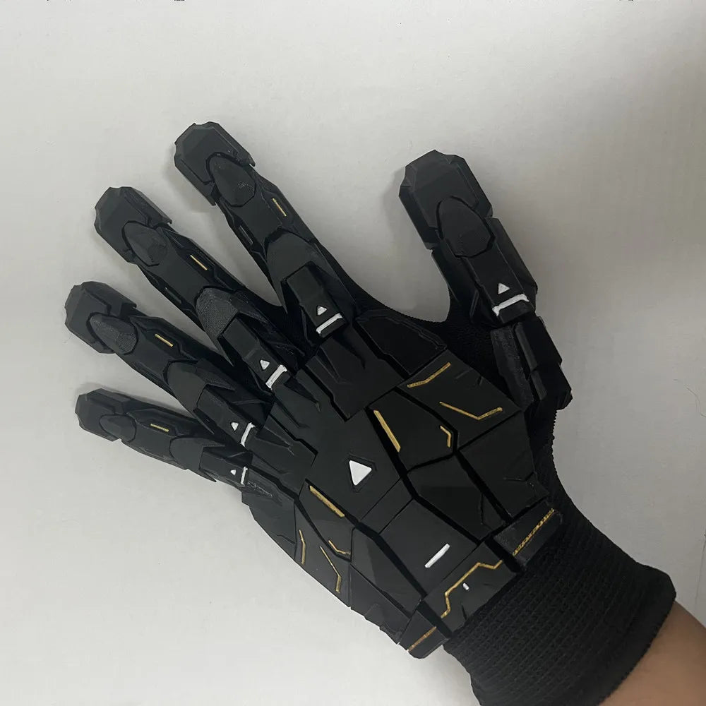 Gothic Techwear Exoskeleton Gloves 3D Printing Handmade Gluing Punk Mechanical Gloves Wearable Hand Armor Cosplay Props