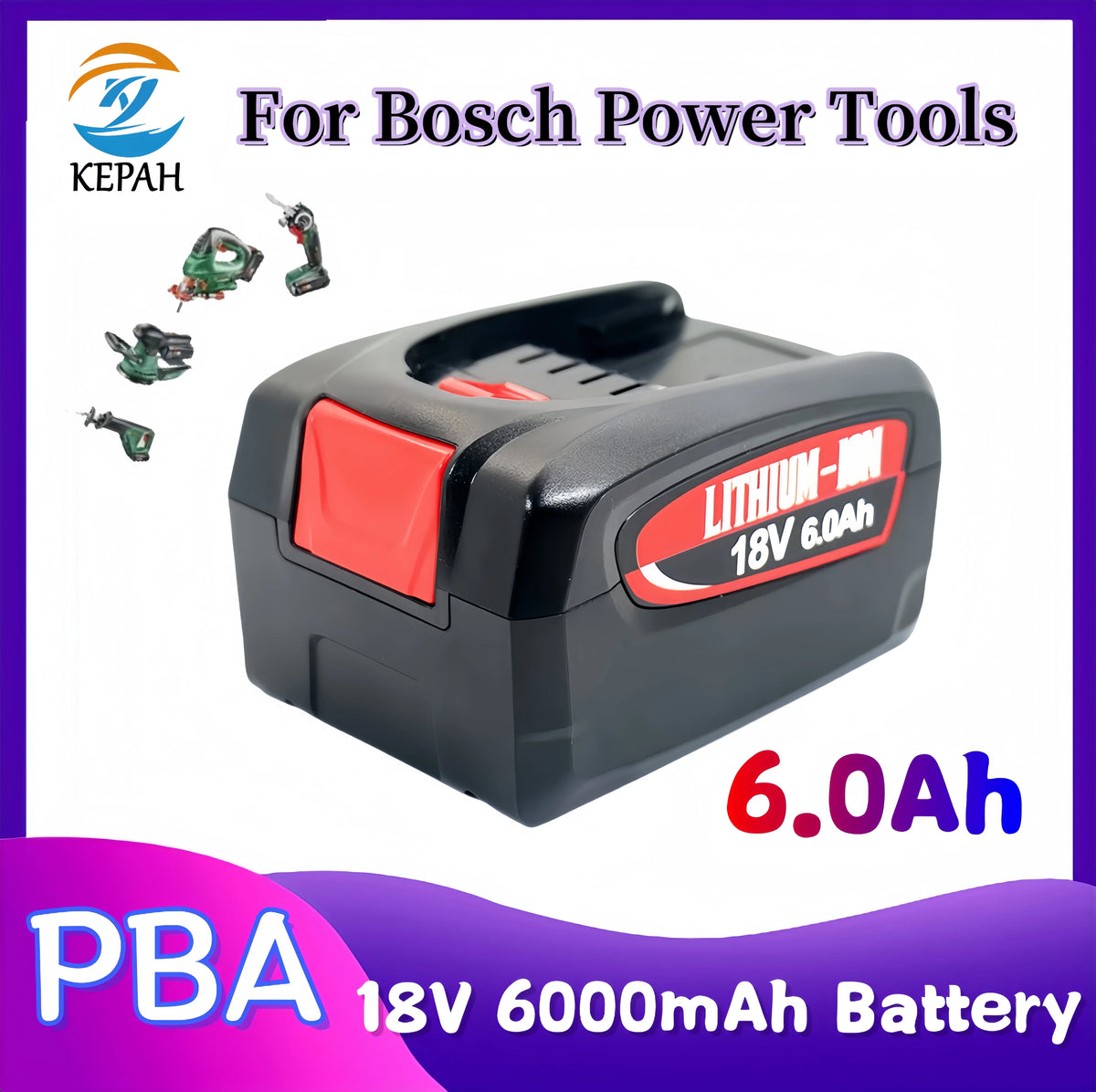 6.0Ah Suitable for Replacing Bosch PBA 18V Batteries and for Bosch PBA PSB PSR Rechargeable Battery Tool AL1880CV AL18815CV 🛒