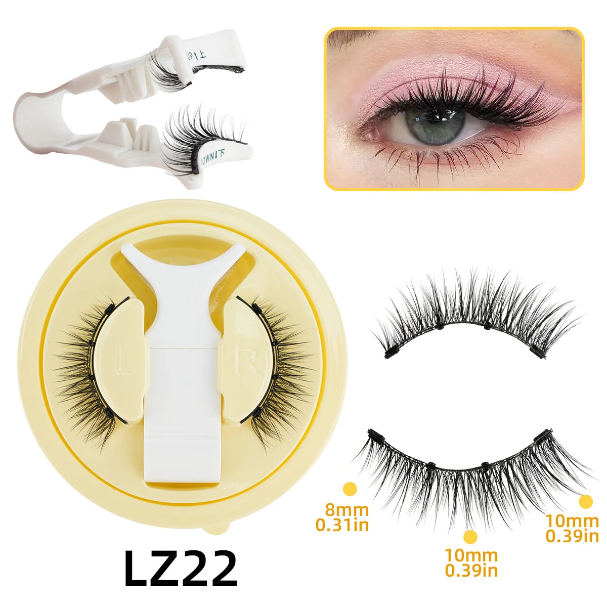 1 Pair Magnetic Eyelashes Set Reusable Easy to Use Eyelash Extension Tools Natural Curler False Eyelashes With Magnetic Tweezers