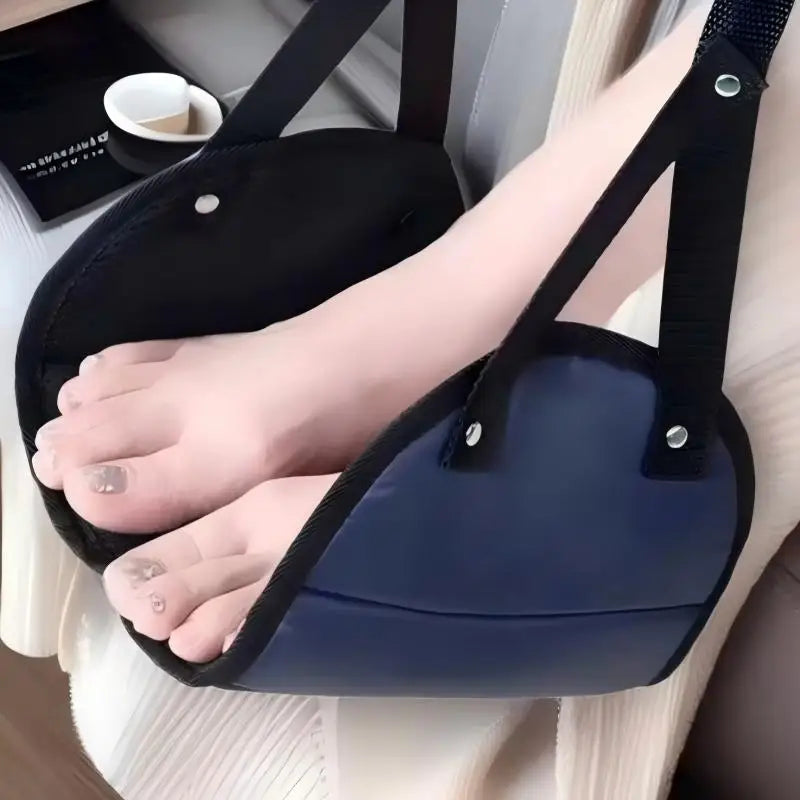 Homefish Custom Portable Adjustable Foot Hammock Travel Foot Rest Ultralight Carry On Footrest For Airplane Flight Office Relax
