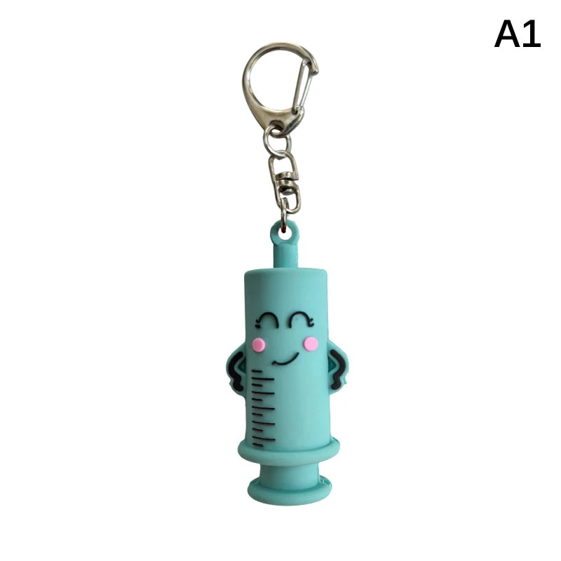 Syringe-Shaped Ampoule Bottle Opener Keychain Rubber Cutter Aid Medication Vial Breaker Tool For Home Nurses And Doctors