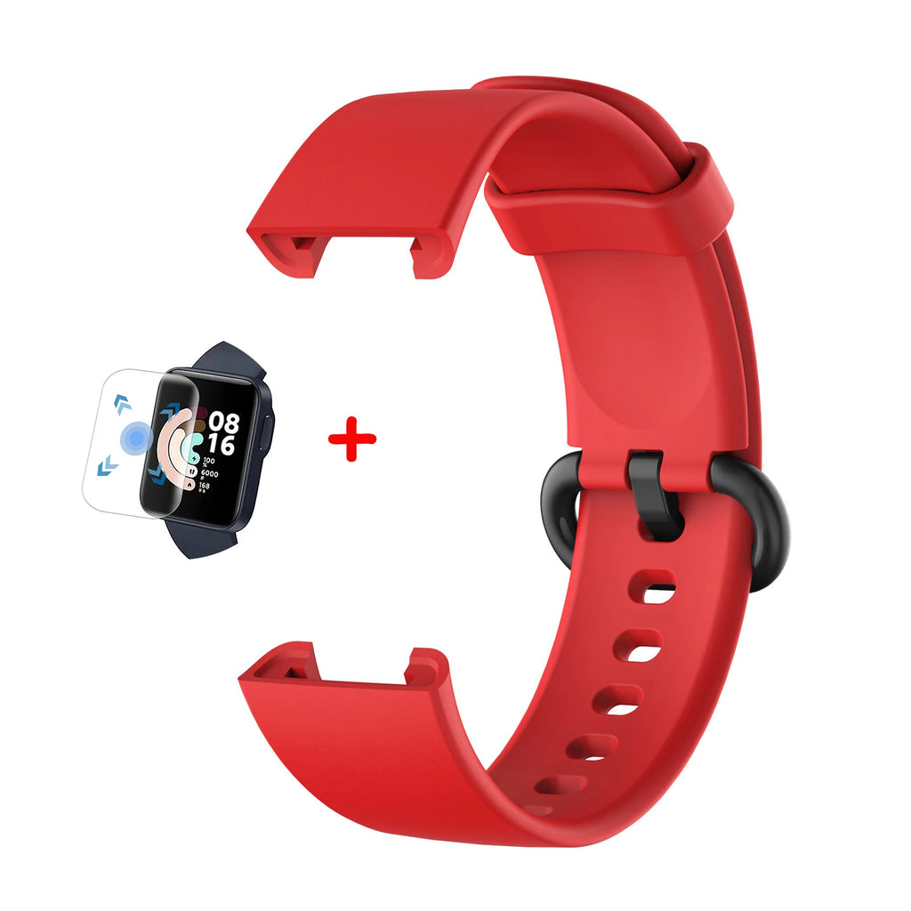 Silicone Straps for Redmi Watch 2 Lite Poco Watch Replacement watchband Bracelet for Xiaomi Watch Lite With Screen Protector
