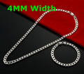 925 Sterling Silver 4MM Chain Bracelet Necklace Sets for Men Women jewelry lady Christma gifts charms wedding Cute gift
