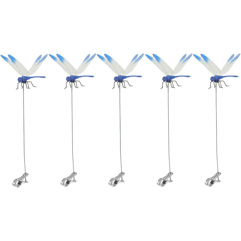 3-8PCS Simulation Dragonfly Clip 31cm Bug Deterrent Realistic Dragonfly Hat Clip Bug Repellent Dragonfly Home Garden Decor