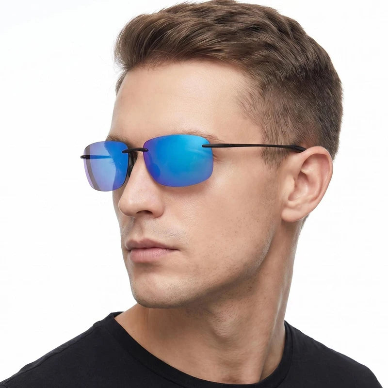 Ultralight TR90 Sunglasses Men Women Frameless Driver Driving Sun Glasses Fashion Outdoor Fishing Hiking Running Sports Shades