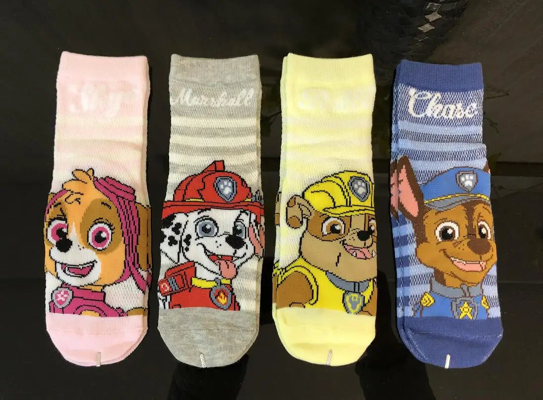 6PCS=3pairs Genuine Paw Patrol Spring Summer Autumn Baby Cotton Sock Kids Socks Chase Skye Children Birthday Gift for Age 3-7Y
