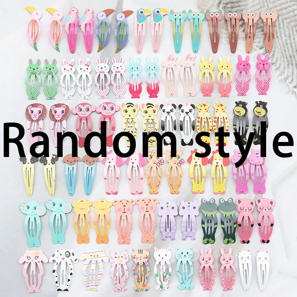 Korean Style Women Hair Accessories Cartoon BB Hair Clip Flower Hairclip Cute Headdress Print Alloy Hairpins for Girls