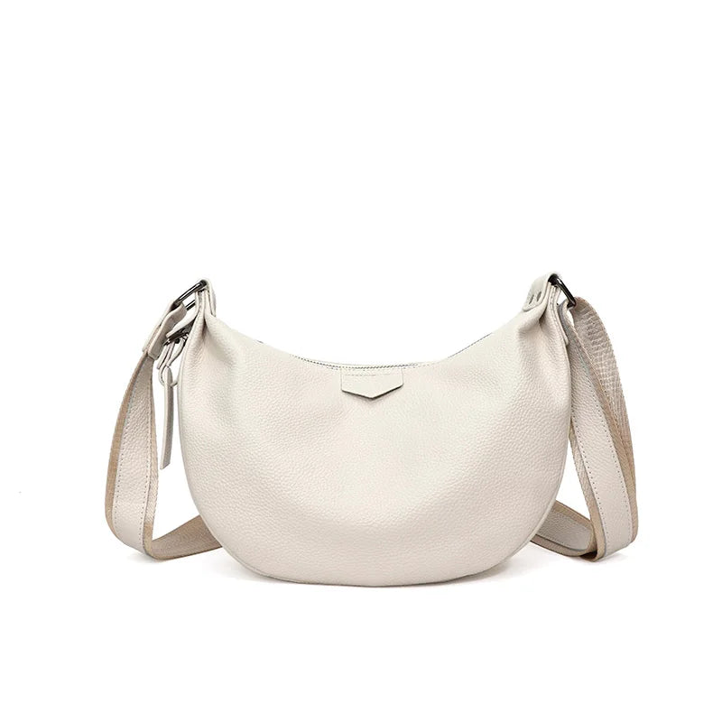 Women's Natural Cow Leather Bag Female Retro Cowhide Crossbody Bag Ladies Large Capacity Shoulder Bag for Middle Aged Women 2025