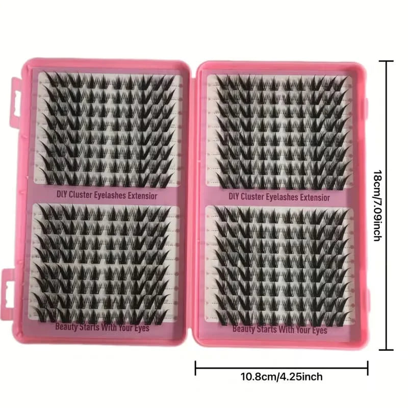 Anime-style Curled Lashes, Natural Pointed Cluster Lashes, Slender Korean-style Makeup Lashes, 256 Cartoon-style False Lashes