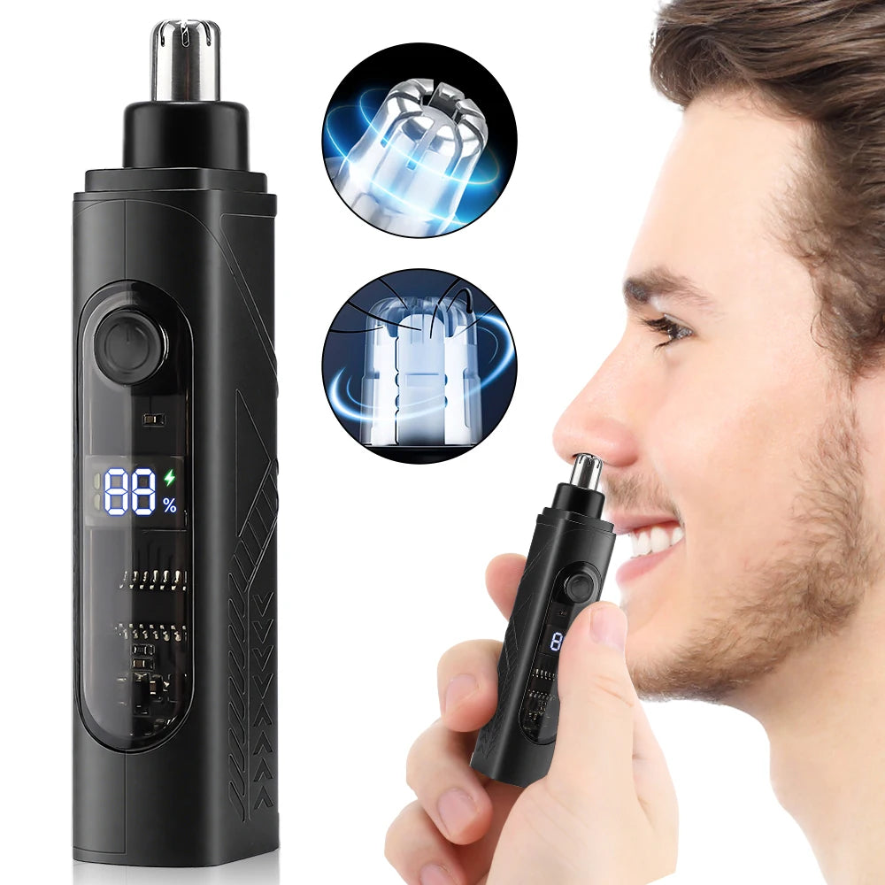 Rechargeable Nose Hair trimmer and Facial Hair remover for Men Nose Hair Shaver for nasal clearance - portable grooming tool for