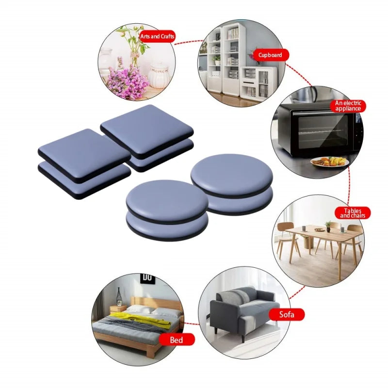 4pcs/set Furniture Leg Slider Pads Anti Scratch Easy Move Heavy Furniture Thickened Moving Pad Anti-abrasion Floor Protector Mat