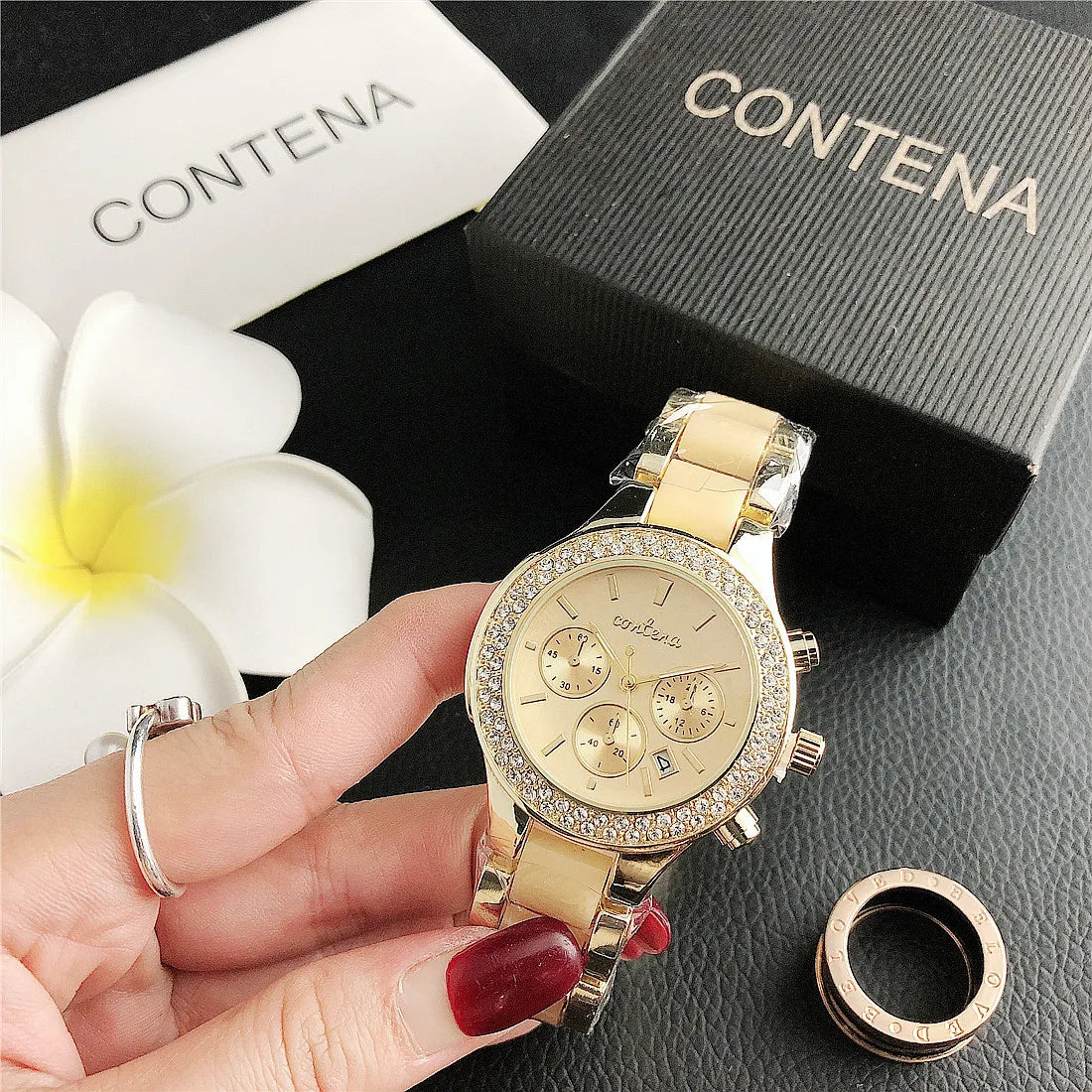 CONTENA Top Brand Luxury Watches for Women Fashion Creative Steel Bracelet Women's Watches Ladies Quartz Watch Reloj Mujer